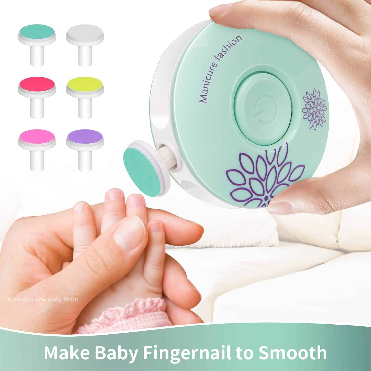 משייף ציפורניים החשמלי ידידותי נראה ממש כמו צעצוע חביב יעזור ויקל על פעולת גיזום הציפורניים עם התינוק שלך.