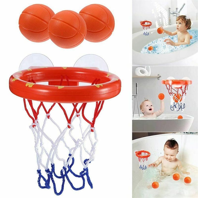 צעצוע אמבטיה לתינוק - משחק כדורסל עם 3 כדורים