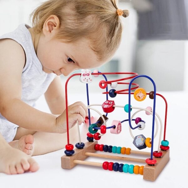 מונטסורי תינוק צעצועי עץ רכבת הרים חרוז מבוך לפעוטות למידה מוקדמת פאזל חינוכי מתמטיקה צעצוע לילדים 1 2 3 שנים