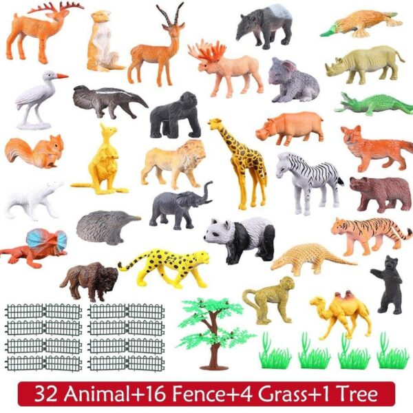 54 חתיכות של בעלי חיים מפלסטיק